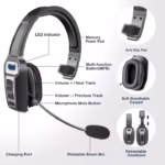 Noise Cancelling Mic Compatible with Phones Headset for Call Center Office Trucker